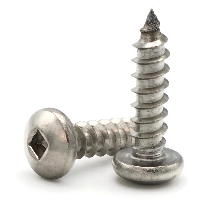 #6 Sheet Metal Screws – 18-8 Stainless Steel Square Drive Pan Head Select Size