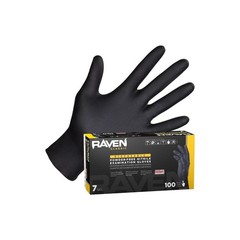 SAS Safety Raven Powder-Free Nitrile 7mil Black Glove XL 100-Box #66519