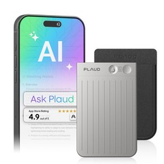Note AI Voice Recorder Transcribe & Summarize, Silver, Non-Pro Version