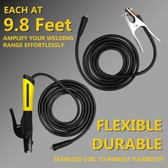 SSIMDER Electrode Holder with Cable & Ground Clamp Set, 600A Stick Welder…