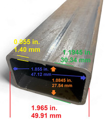 2″ x 1-1/4″ x 1/16″ Rectangle Steel Tubing Hot Rolling– Select Length