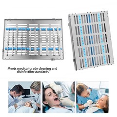 135°C Autoclavable Dental Sterilization Cassette Rack Box for 20 Grid Instrument
