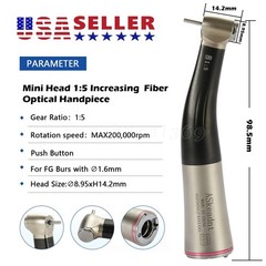 1:5 ratio Dental Fiber Optic LED Contra Angle Handpiece Inner 4 Spray /Rotor pr
