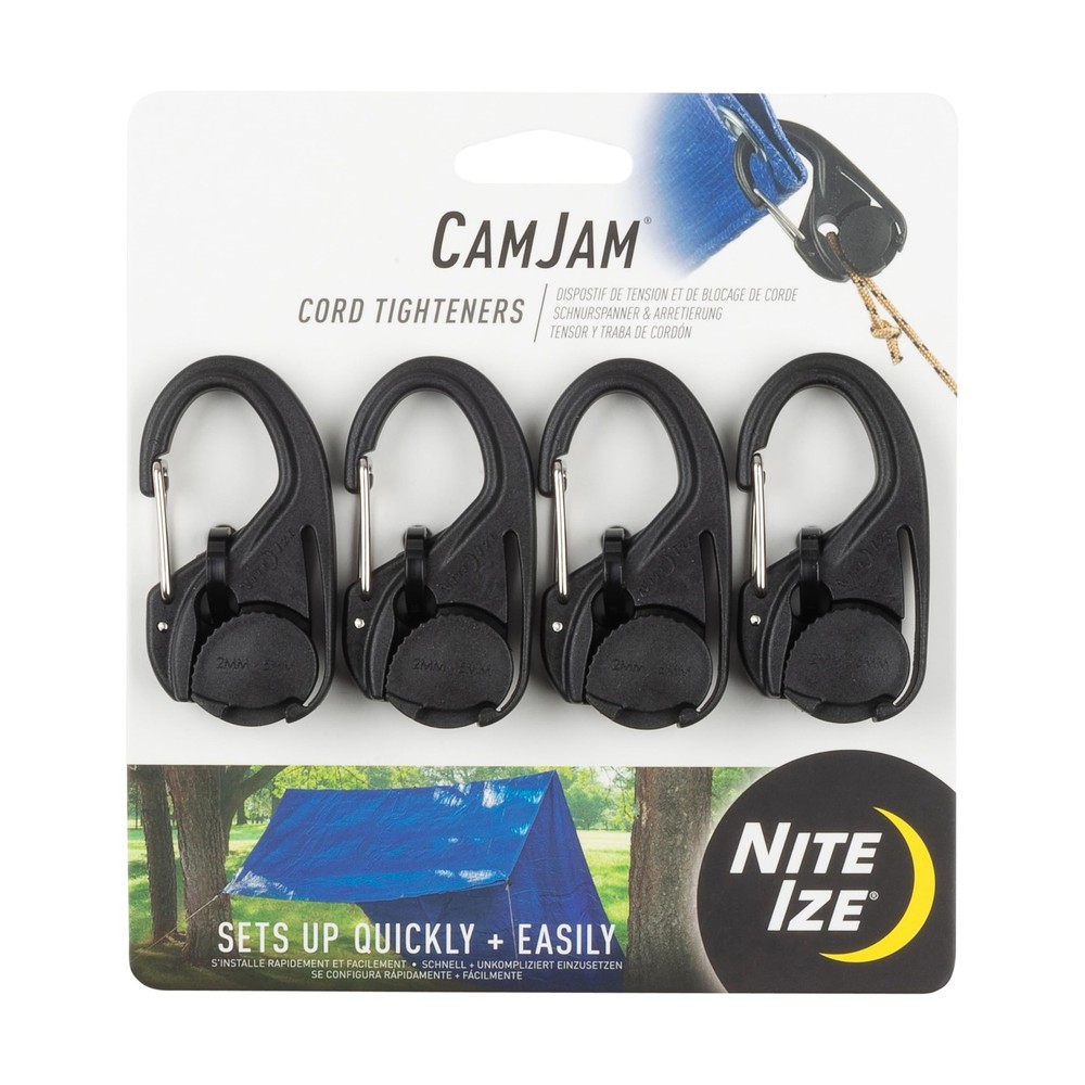 Nite Ize CamJam Cord Tightener – Tie Down Rope Tightener with Carabiner Clip –