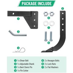 Racewill Hitch Lawn Mounted Ripper Garden Plow for ATV/UTV Tractor W/2″ Receiver