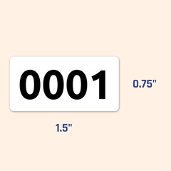 1-1000 Consecutive Number Inventory Labels Stickers Sheets, 1.5″ X 0.75″