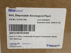 (200/Cs) FISHERBRAND 5mL Disposable Serological Pipettes w/Magnifier 13-676-10H
