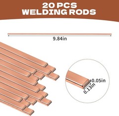 20 Sticks Brazing Rods BCuP-5 Phos Copper 15% Silver Solder HVAC Welding Rod AWS