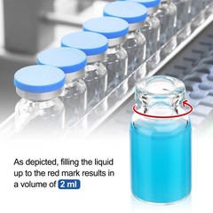 100PCS 2ml Glass Vials Headspace Vials Sample Vials Lab Vials w/ Cap Crimp Top