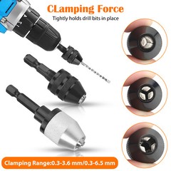 2Pcs 1/4″ Inch Hex Shank Keyless Drill Bit Chuck Quick Change Adapter Converter