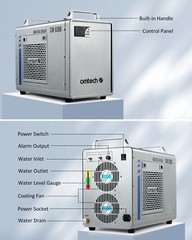 OMTech CW-5200 Water Chiller for CO2 Laser Cutter Engraver with 2 Laser Coolant