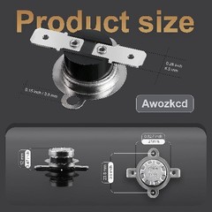 UL CUL KSD301 70C 158F On 60C 140F Off Close On Rise Normally Size: 70°C/158°F