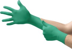TouchNTuff 92-600 Nitrile Lightweight Glove with Beaded Cuff, Chemical/Splash