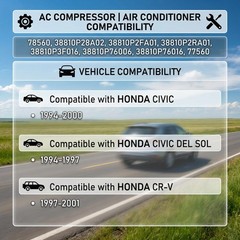 For Honda Civic Del Sol CR-V 94-01 AC Compressor 4-Groove 78560