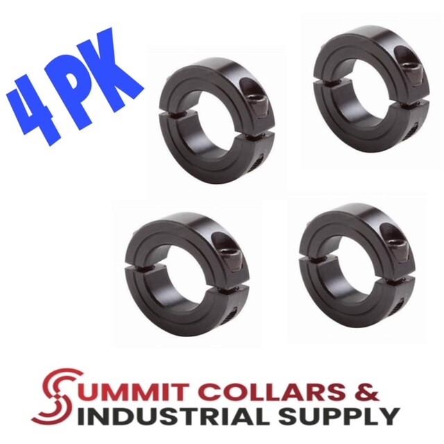 1-3/16”DOUBLE SPLIT STEEL NEW CLAMPING SHAFT COLLAR BLACK OXIDE (Qty 4)Free Ship