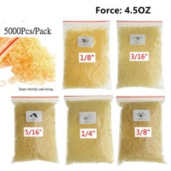 5000 Pcs Dental Orthodontic Latex Elastics Rubber Bands Ring Brace 4.5Oz 5 Sizes