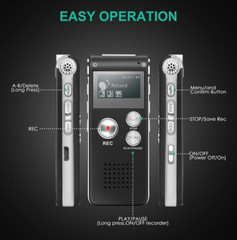 Digital Voice Recorder Dictaphone Audio Sound Recorder Mini Small Spy Lecture