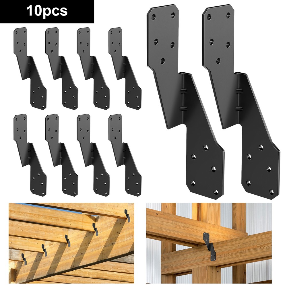 10PCS Heavy Duty Stainless Steel Hurricane Ties Rafter Truss Brackets Black Shed