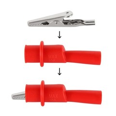 Insulated Alligator Clips for Multimeters – Rustproof 2-Piece Set with 10mm Grip