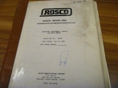 Rosco RRH Distributor Parts Service Operation & Maintenance Manual PN 34502