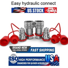 2 Sets 1/2″ Ag Hydraulic Quick Connect Couplers Couplings, Poppet Pioneer Style