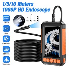 1080P HD Industrial Endoscope Borescope LCD 4.3inch 8mm Inspection Snake Camera