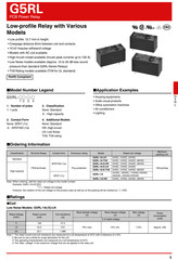 G5RL-1A-LN DC12 Omron PCB Power Relay 12VDC SPST-NO 12A Low Noise 29×12.7×15.7mm
