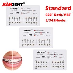 10 Kits Dental Ortho Metal Brackets Braces Standard MBT Roth 022 Hooks 3 4 5 ST