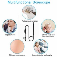 HD Ear Endoscope Otoscope LED Camera Tool Cleaning Wax Pick Cleaner Removal Kit
