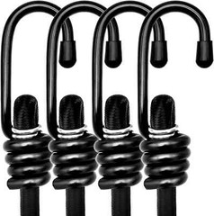 8mm HEAVY DUTY BLACK MARINE GRADE BUNGEE CORD Tarp Tie Down Strap 12-20-30-40″