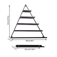 5 Tiers Metal Triangle Nail Polish Display Racks Black Wall-Mounting Shelf Kit
