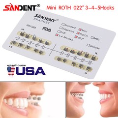 10Packs Dental Orthodontic Metal Brackets Braces Mini Roth.022 Hooks 345 Ortho
