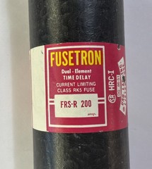 Bussmann FRS-R-200 200A Class RK5 Dual Element Time Delay Fuse 600V Fusetron