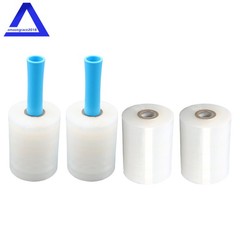 4PCS Clear Stretch Wrap Film 5″ × 1000ft Roll with Handle, 80 Gauge Thick