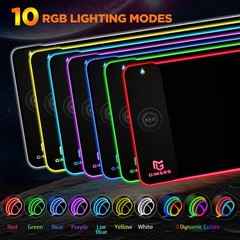 Gimars RGB Gaming Mouse 11.8L x 31.5W inches, Black-RGB+Wireles Charging