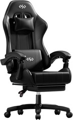 Ergonomic Gaming Chair for Adults with Footrest, Gamer Chairs with Lumbar