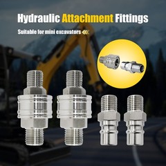 M16-M14 Hydraulic Attachment Fittings Quick Connect Adapters For Mini Excavator