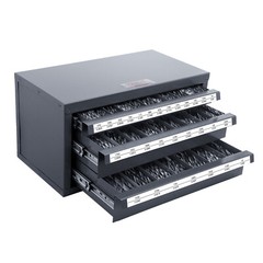 VEVOR Drill Bit Dispenser Organizer Cabinet Three-Drawer for 1/16in to 1/2in