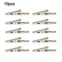 10-Pack 51mm Stainless Steel Alligator Clips for Electronic Testing