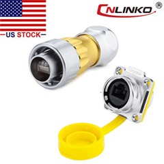 Ethernet Circular Connector RJ45 Plug & Socket Outdoor Waterproof IP67 Metal