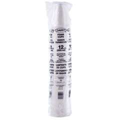 Dart 12J12 Foam Cup 12 oz Insulated White Disposable Drink Cup 1,000/Case