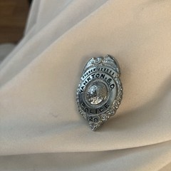 Obsolete Police Badge Silver Tone Pin South Dakota State Seal Collectable 70s