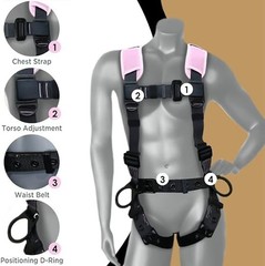 AFP Demon Fall Protection Comfortable Safety Harness (OSHA/ANSI PPE) Pink