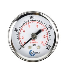 1-1/2″ Pressure Gauge – Chrome Plate Steel Case, 1/8″NPT, Back Mnt. 200 PSI