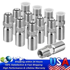 12 Pack 3/8″ I.D. Hose x 1/2″ NPTF Male Hydraulic Hose End Crimp Fittings A+++