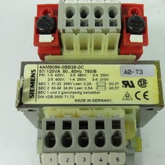 Siemens 4AM8096-0BB38-0C Transformer 210-250/280-420V Pri 249V Sec 120VA