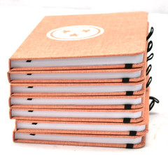 Lot of 7 Mini Journal Notebooks Orange Hardcover w 3 Star Cover 5″ x 7″