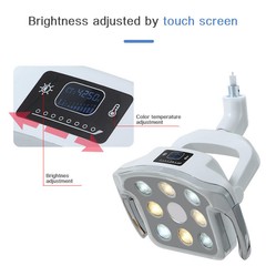 Ceiling-Mounted Dental Operation Surgical Light 8 LEDs w/ Sensor Touch Sceen USA