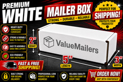 200 – 5 x 3 x 2 White Corrugated Shipping Mailer Packing Box Boxes
