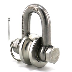 2PCS Pulley w/ Pin U-Shaped Pulley Pulley Wheaves U Groove Pulley